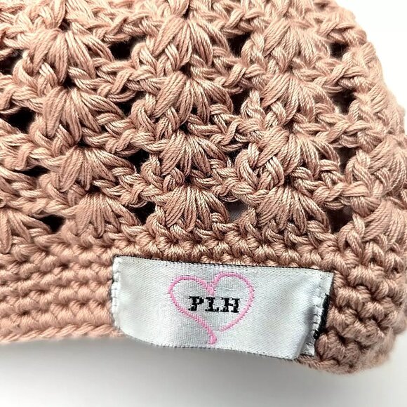 PLH Bows & Laces Baby Crochet Hat Beige Girls Size 24 Months - Picture 9 of 10